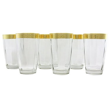 Gold Gläser-Set versac Exklusive handbemalte Murano Whisky Wasser Saft 6 Stk